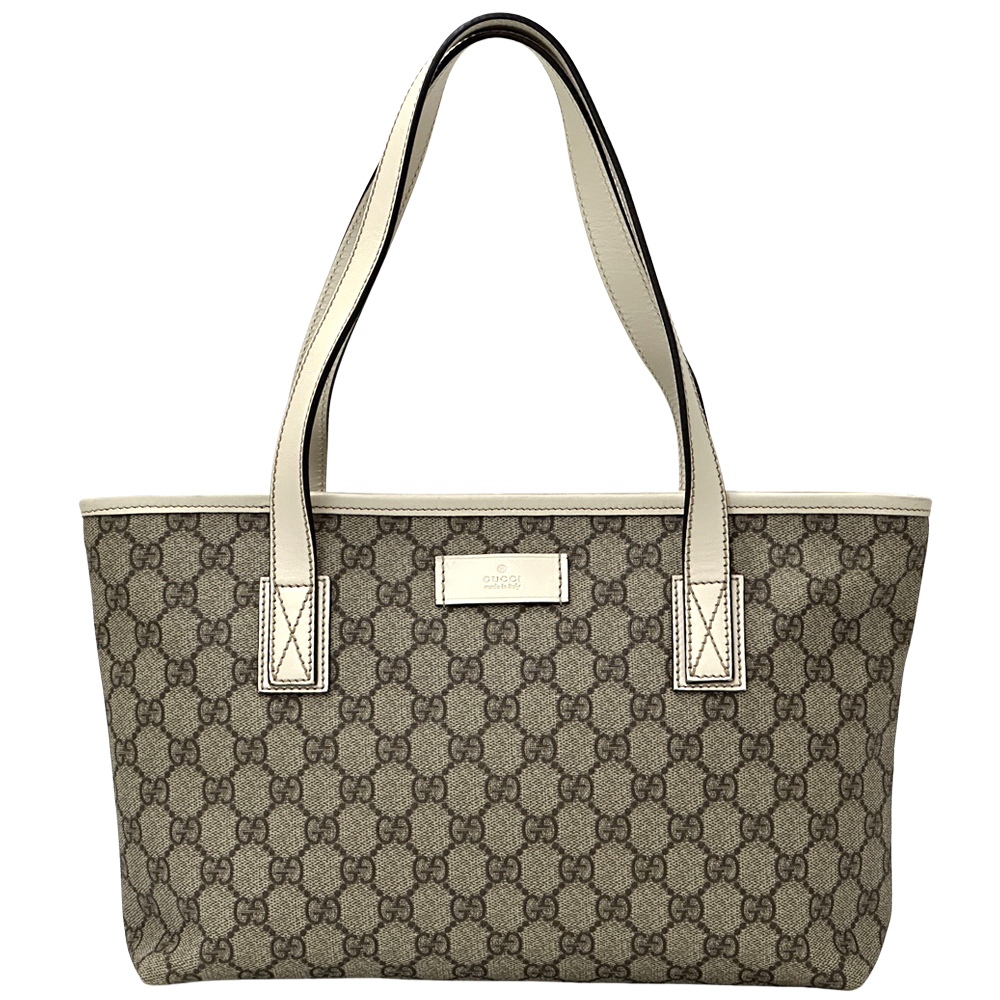 Gucci Bags GG Supreme Tote Bag Brown White